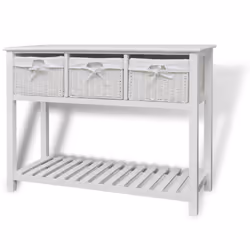 VidaXL Storage Sideboard White, White, Medium Density Fiberboard (MDF), White, Medium Density Fibreboard (MDF), 3 drawer(s), ...