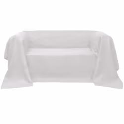 vidaXL Micro-suede Couch Slipcover Cream 270x350cm Sofa Lounge Cover Protector