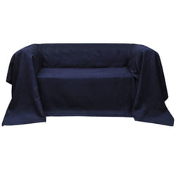 vidaXL Micro-suede Couch Slipcover Navy Blue 140x210cm Sofa Cover Protector