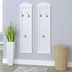 vidaXL 2x Coat Racks White Clothes Stand Door Wall Hat Hanger Holder Hook