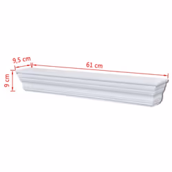 vidaXL 2x Wall Shelves Aaliyah White Display Decor Ornament CD Storage Unit - Additional view 5