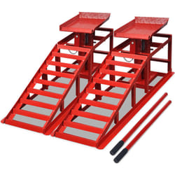 vidaXL Car Repair Ramps Car Ramp Cargo Vehicle Loading Ramp 2 pcs Red Steel