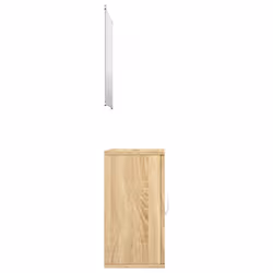 vidaXL 2 Piece Bathroom Furniture Set Black Engineered Wood - oak - Additional view 4