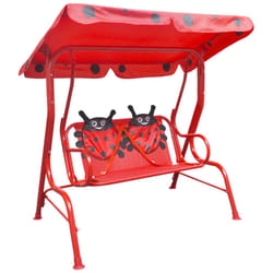 vidaXL Kids Swing Seat Red Garden Outdoor Children Hammock Chair with Canopy