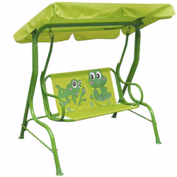 vidaXL Kids Swing Seat Green Garden Outdoor Children Hammock Chair with Canopy