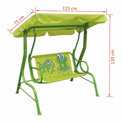 vidaXL Kids Swing Seat Green Garden Outdoor Children Hammock Chair with Canopy