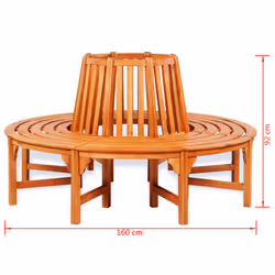 vidaXL Circular Tree Bench Wood Outdoor Garden Patio Park Outdoor Chair Seat - Additional view 2