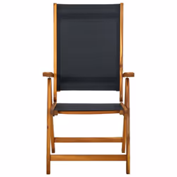vidaXL 7 Piece Solid Acacia Wood Outdoor Dining Set Garden Folding Chair Table - Additional view 2