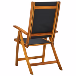 vidaXL 7 Piece Solid Acacia Wood Outdoor Dining Set Garden Folding Chair Table - Additional view 4