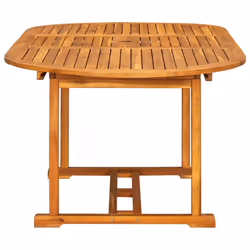 vidaXL 7 Piece Solid Acacia Wood Outdoor Dining Set Garden Folding Chair Table - Additional view 8