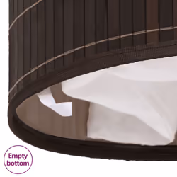 vidaXL Bamboo Laundry Bin Round Dark Brown Washing Clothes Storage Hamper - Additional view 6