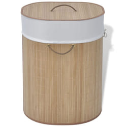 Laundry Hamper Basket Bamboo Washing Clothes Bin Storage 3 Shapes Natural/Brown - light brown
