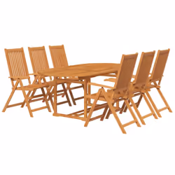 vidaXL 7 Piece Outdoor Dining Set Wood with Extendable Table Folding Chair - Additional view 2
