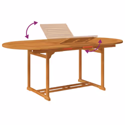 vidaXL 7 Piece Outdoor Dining Set Wood with Extendable Table Folding Chair - Additional view 4