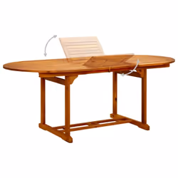 vidaXL Solid Wood Acacia Garden Table Patio Outdoor Dining Table Furniture - Additional view 2