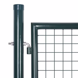 vidaXL Double Door Fence Gate Outdoor Gate Driveway Gate Powder-Coated Steel