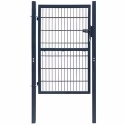 vidaXL Fence Gate Steel 106x248 cm Anthracite Security Barrier Garden Terrace