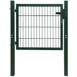 vidaXL Fence Gate Steel Green 105x150cm Security Barrier Garden Patio Terrace