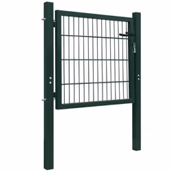 vidaXL Fence Gate Steel Green 105x150cm Security Barrier Garden Patio Terrace