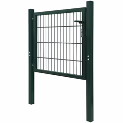 vidaXL Fence Gate Steel Green 105x150cm Security Barrier Garden Patio Terrace