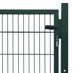 vidaXL Fence Gate Steel Green 105x150cm Security Barrier Garden Patio Terrace - Additional view 4