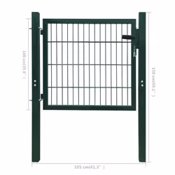 vidaXL Fence Gate Steel Green 105x150cm Security Barrier Garden Patio Terrace - Additional view 6