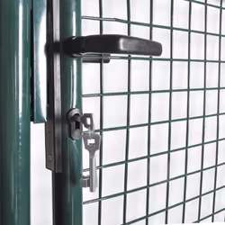 vidaXL Single Door Fence Gate Powder-Coated Steel Outdoor Garden Patio Barrier