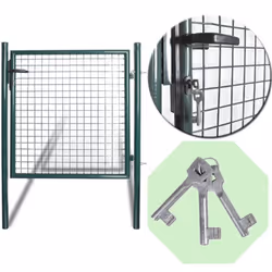 vidaXL Single Door Fence Gate Powder-Coated Steel Outdoor Garden Patio Barrier - Additional view 5