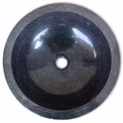vidaXL Basin Marble 40cm Black Bathroom Washroom Sink Washing Bowl Furniture - Additional view 5