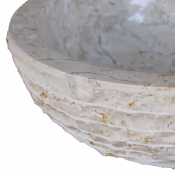 vidaXL Basin Marble 40cm Cream Bathroom Washroom Sink Washing Bowl Furniture - Additional view 11