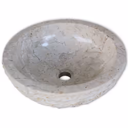 vidaXL Basin Marble 40cm Cream Bathroom Washroom Sink Washing Bowl Furniture