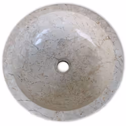 vidaXL Basin Marble 40cm Cream Bathroom Washroom Sink Washing Bowl Furniture