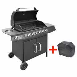VidaXL 41905 outdoor barbecue/grill Kettle Natural gas Black, Stainless steel 12000 W