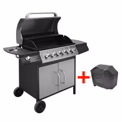 VidaXL 41907 outdoor barbecue/grill Kettle Natural gas Black, Stainless steel 12000 W