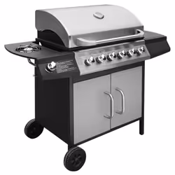 VidaXL 41907 outdoor barbecue/grill Kettle Natural gas Black, Stainless steel 12000 W