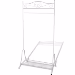 vidaXL Clothing Rack White Steel Rail Garment Stand Dress Coat Hanging Holder