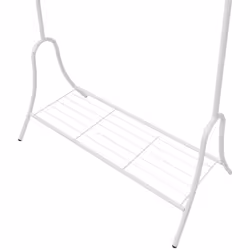 vidaXL Clothing Rack White Steel Rail Garment Stand Dress Coat Hanging Holder