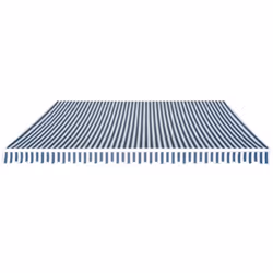 vidaXL Folding Awning Manual-Operated 500cm Blue and White Blind Screen Shade