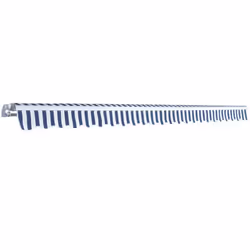 vidaXL Folding Awning Manual-Operated 500cm Blue and White Blind Screen Shade