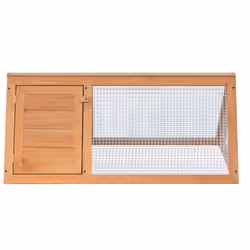 vidaXL Animal Rabbit Cage Wood Pet Cubby Room Hutch Habitat House Carrier