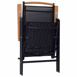 vidaXL 2x Folding Garden Chairs with Armrests Outdoor Chair Aluminium Black - Additional view 4