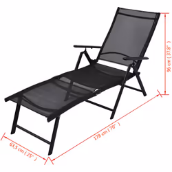VidaXL 41741 outdoor chair Lounge Padded seat Polyester, Polyvinyl chloride (PVC) Black - Additional view 6