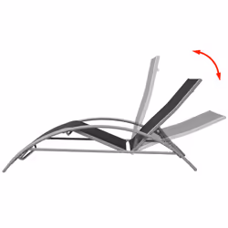 VidaXL 42159 outdoor chair Lounge Padded seat Polyester, Polyvinyl chloride (PVC) Black, Grey, Silver - Additional view 4