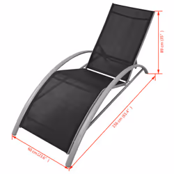 VidaXL 42160 outdoor chair Lounge Polyester, Polyvinyl chloride (PVC) Black, Grey, Silver - Additional view 7