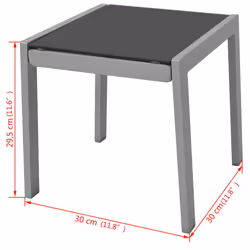VidaXL 42160 outdoor chair Lounge Polyester, Polyvinyl chloride (PVC) Black, Grey, Silver - Additional view 8