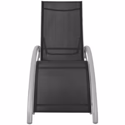 vidaXL Sun Lounger Set 3 pcs with Umbrella Aluminium Black Patio Bench Chairs - Additional view 4