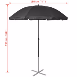 vidaXL Sun Lounger Set 3 pcs with Umbrella Aluminium Black Patio Bench Chairs - Additional view 8