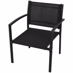 Four Piece Outdoor Patio Garden Furniture Set Coffee Table Chair Bench Black - Additional view 4