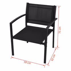 Four Piece Outdoor Patio Garden Furniture Set Coffee Table Chair Bench Black - Additional view 5