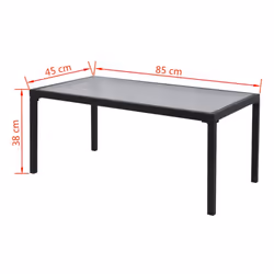 Four Piece Outdoor Patio Garden Furniture Set Coffee Table Chair Bench Black - Additional view 7